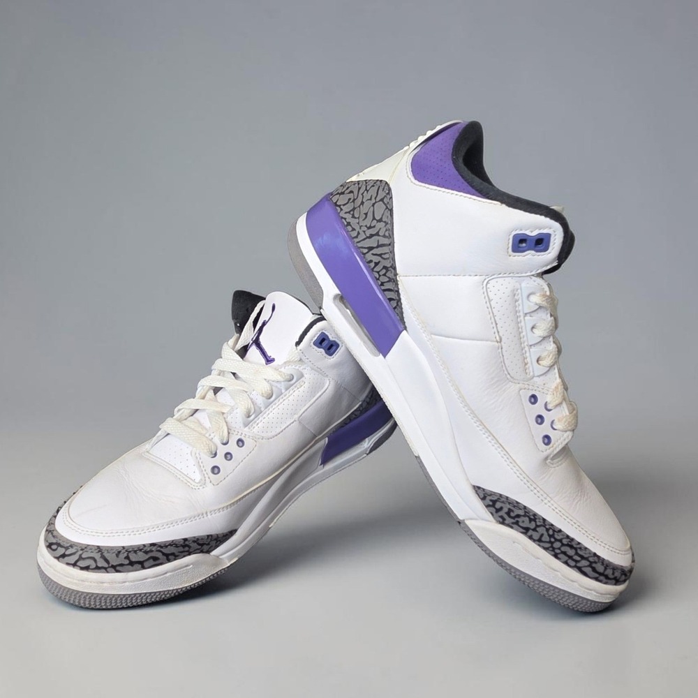 Jordan 3 Retro Dark Iris White Purple Black CT8532-105 Mens Size 11.5